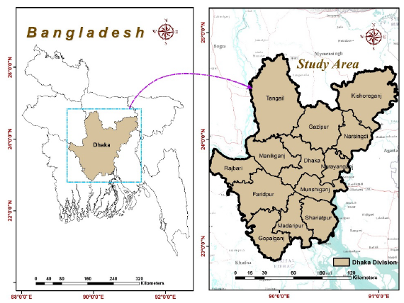A spatiotemporal analysis of air pollutants during and after COVID-19: A case study of Dhaka Division using Google Earth Engine