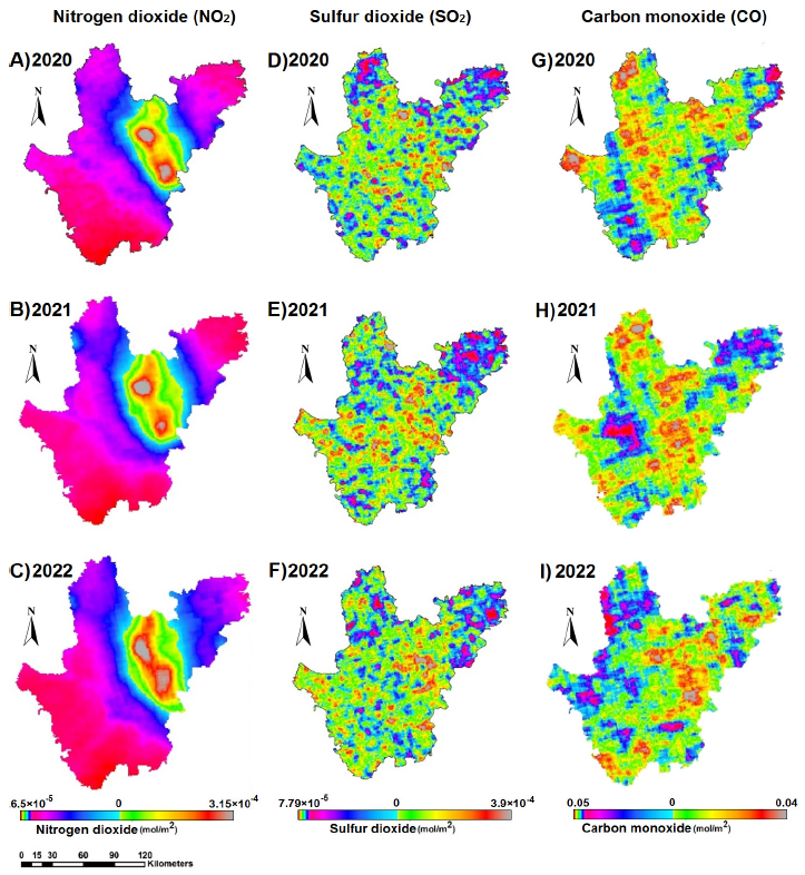 A spatiotemporal analysis of air pollutants during and after COVID-19: A case study of Dhaka Division using Google Earth Engine