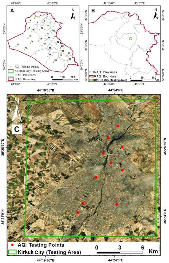 Air quality regression analysis over Iraq during severe dust periods using GIS and remotely sensed PM2.5