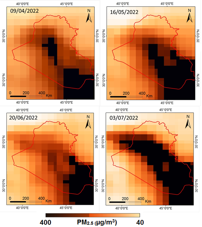 Air quality regression analysis over Iraq during severe dust periods using GIS and remotely sensed PM2.5