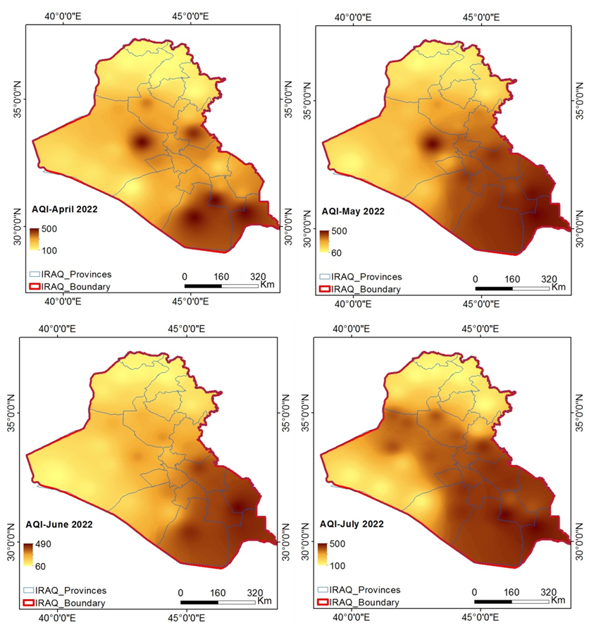 Air quality regression analysis over Iraq during severe dust periods using GIS and remotely sensed PM2.5