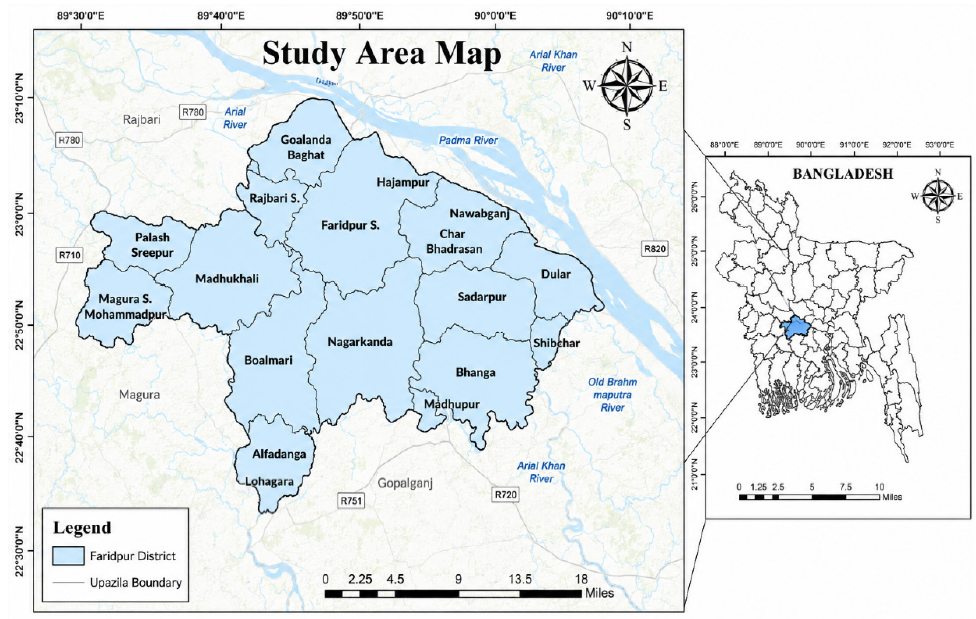 A decadal analysis of land surface temperature dynamics in response to urban expansion and vegetation loss in Faridpur